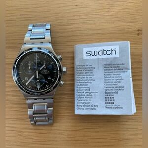 Swatch Irony Chrono Night Flight Men’s Stainless Steel Watch